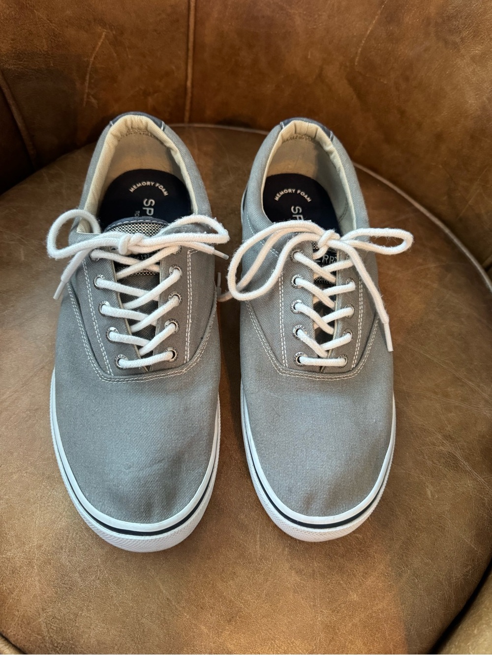 Sperry Gray Canvas Lace-Up Men's Sneakers